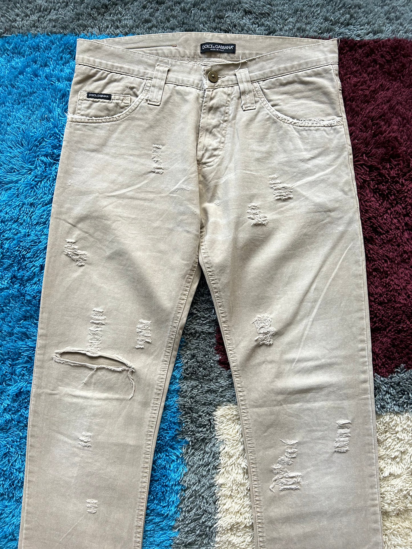 Dolce & Gabbana Flared Distressed Denim