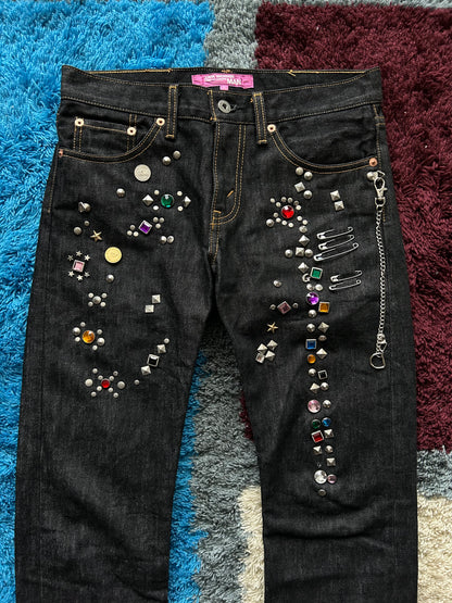 Junya Watanabe AD2002 Studded Jewel Gem Denim