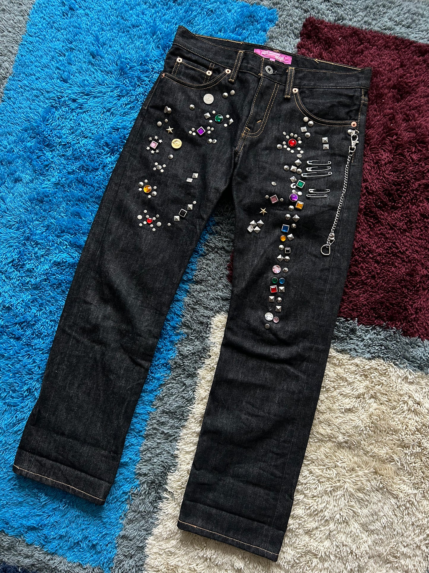 Junya Watanabe AD2002 Studded Jewel Gem Denim