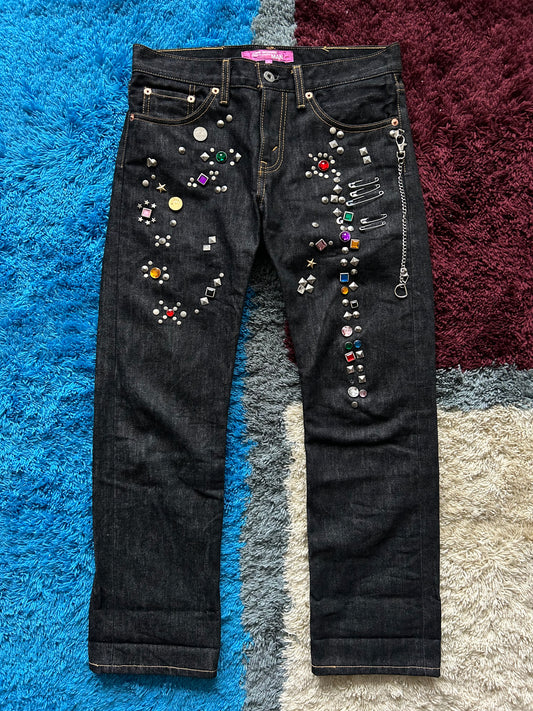 Junya Watanabe AD2002 Studded Jewel Gem Denim