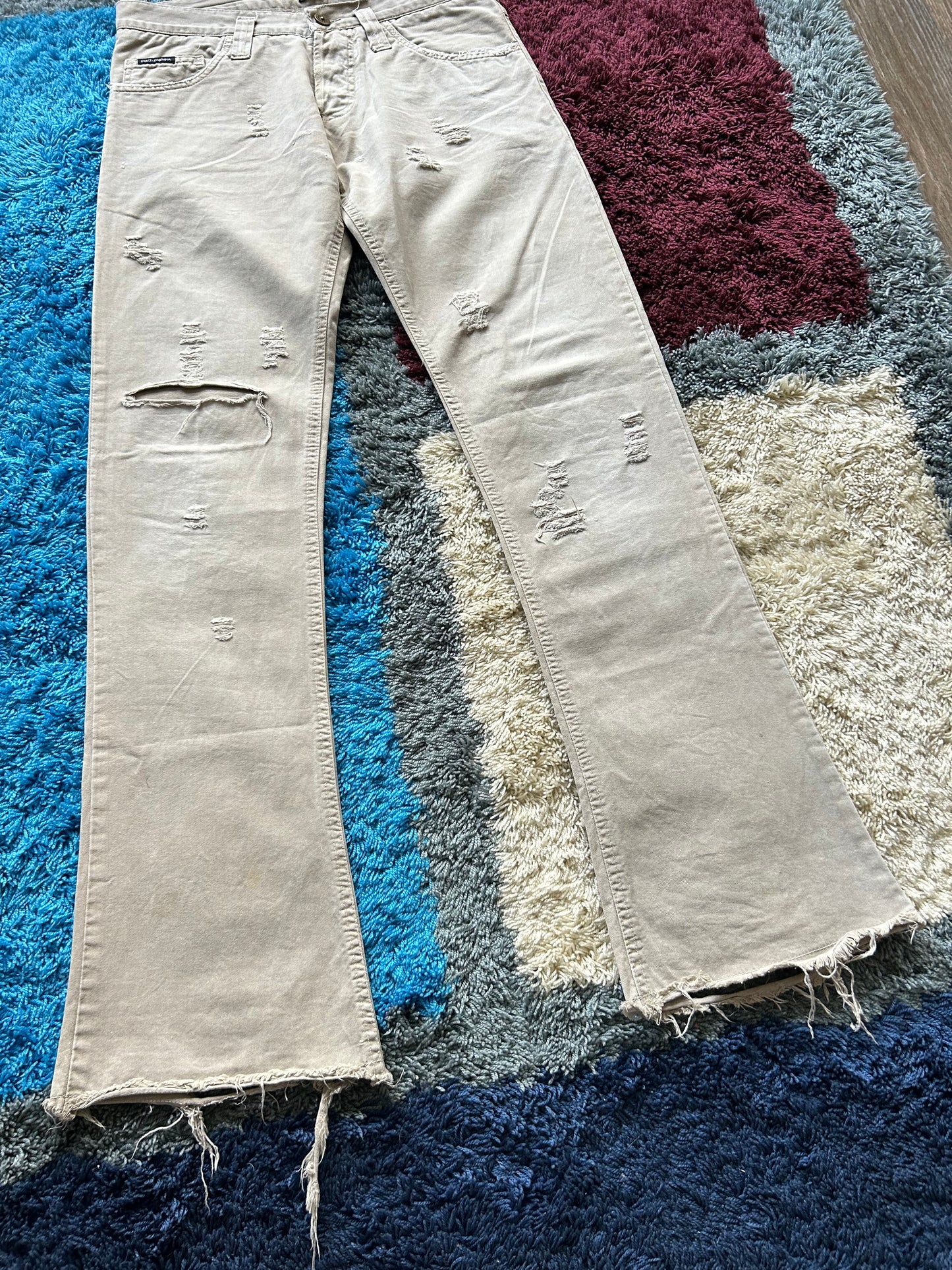 Dolce & Gabbana Flared Distressed Denim